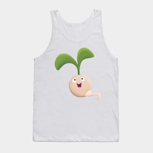 Cute happy seed sprout cartoon illustration Tank Top